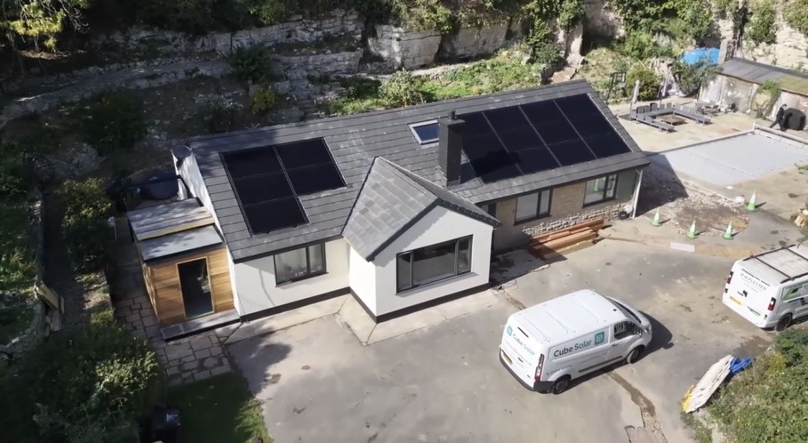 21kW in-roof solar installation by Cube Solar on a re-roofed bungalow in Bath